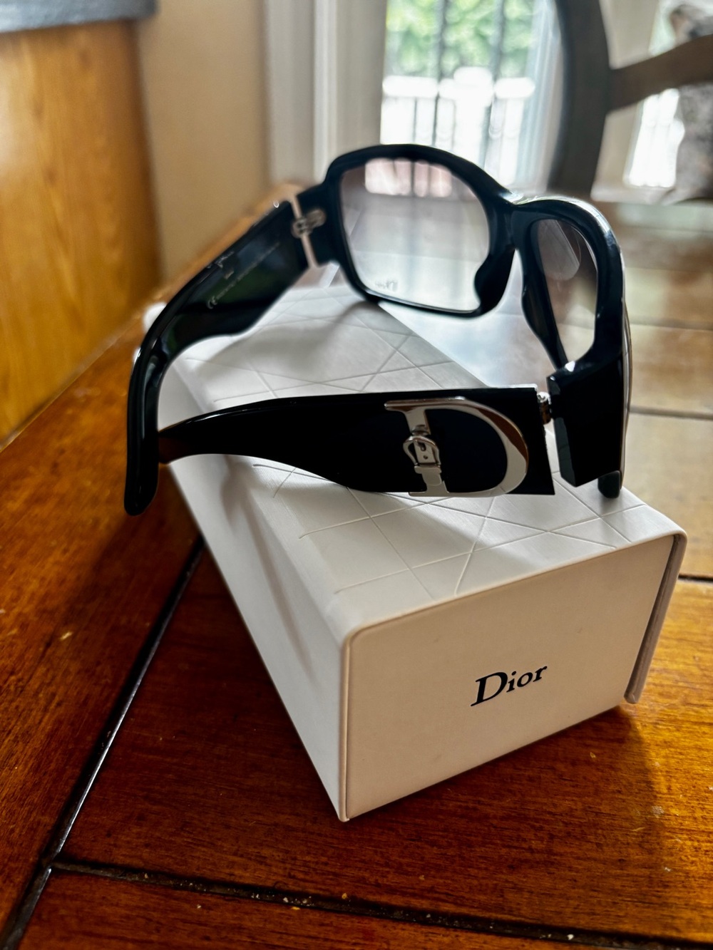 Dior Black Frame Sunglasses with Gradient Gray Lenses - Picture 6 of 10